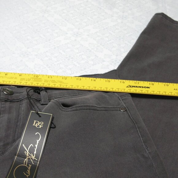 Diane Gilman Women's Dark Grey Jeans Size 12P with silver stud embellished - Picture 10 of 12